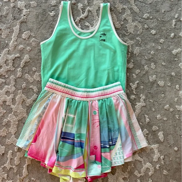 Lucky in Love Multicolor women tennis set top and skirt - Picture 4 of 4